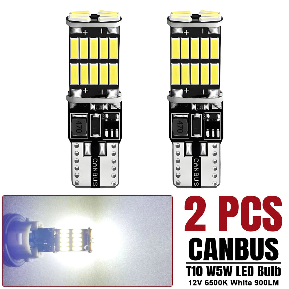 2-20 PCS T10 W5W LED Bulb 12V 1000LM 24V 4014-26SMD 6500K White Car Interior Dome Maps Reading Trunk License Plate Lights CABNSU