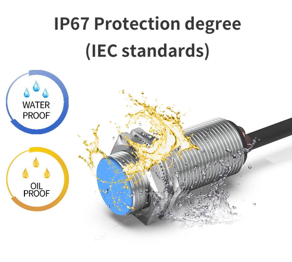 GTRIC Hall Effect Magnetic Proximity Sensor Switch NJK5002C Series M12 Sensing Distance 10mm DC10-30V NPN PNP N or S Pole
