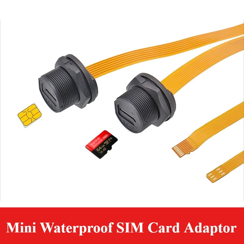 TF Mini Waterproof SIM Card Adaptor IP67 Panel Mount Connector SDTF Interface SIM Card Socket Data Flexible FPC Extension Cable