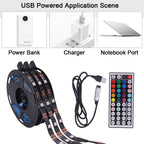 5V USB LED Strip RGB Light 5050 24key / 44key Remote Control Kit USB Power Waterproof Flexible Led Tape Adhesive TV Backlights