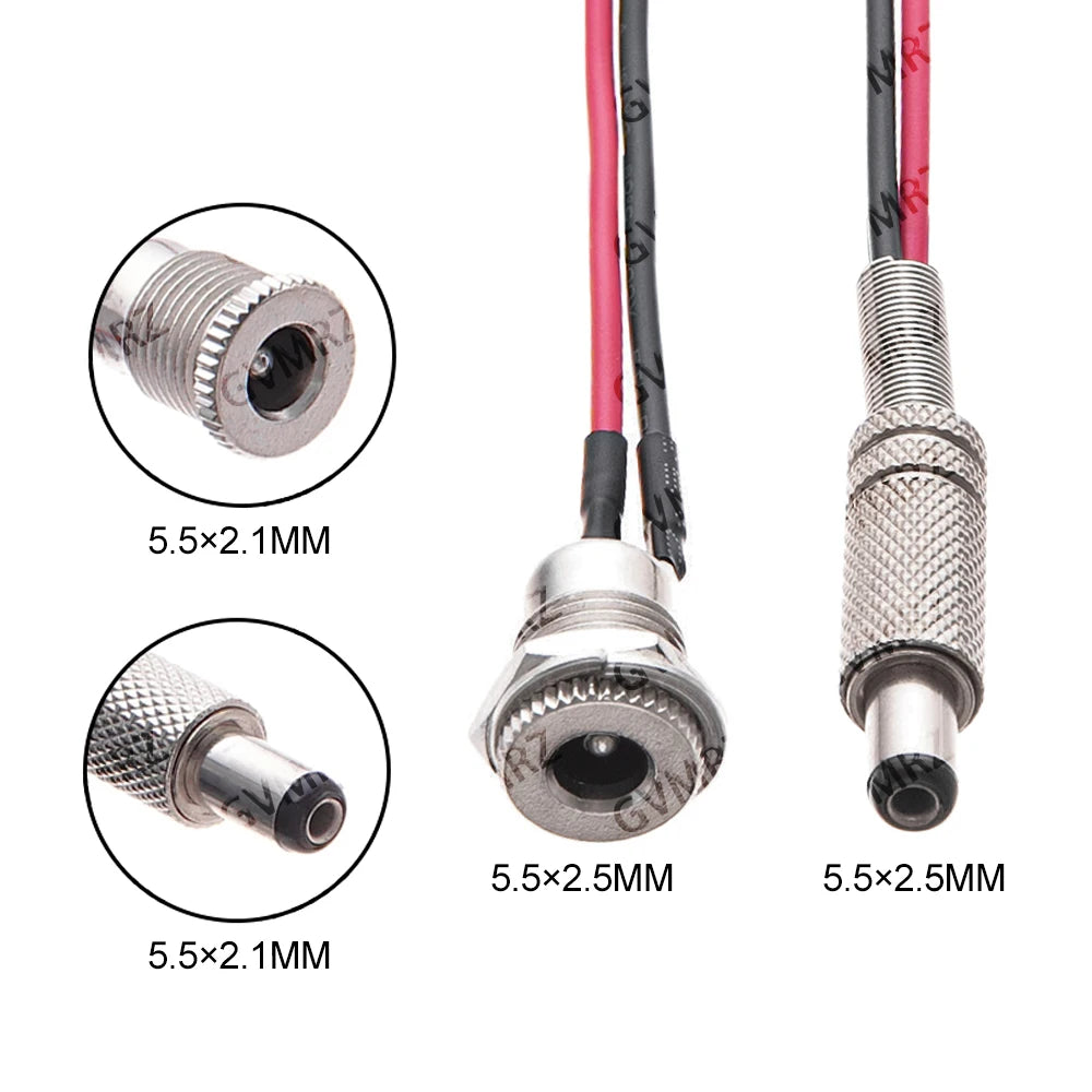 DC099 5.5 x 2.1mm/5.5x2.5mm DC power outlet male female connector adapter with 10cm/20cm Cable  5.5*2.1
