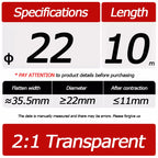 10 Meter/Lot Heat Shrink Tube 2:1 Clear Transparent Tubing Shrinkable Wrap 1mm - 60mm Cable Sleeve Wire