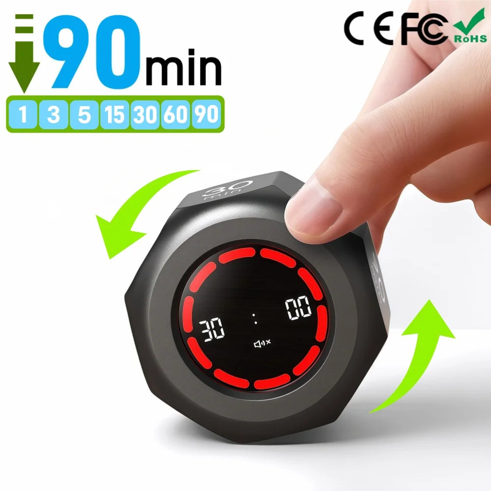 Visual Study Timer for Kids Focus Pomodoro Clock with Gravity Sensor Flip Mute Countdown Tool Homework Exam Time Management Gift