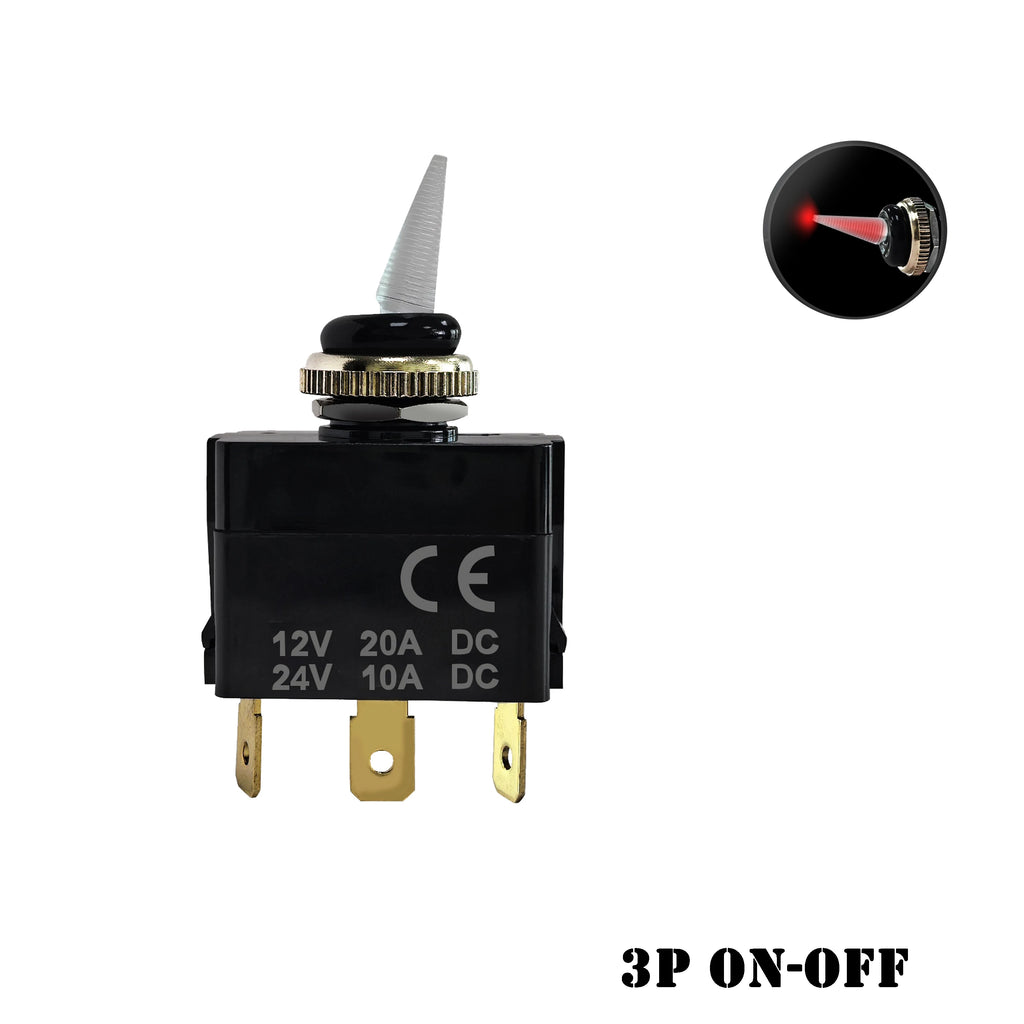 12V 3 Positions Toggle Rocker Switch ON OFF ON 2 Positions ON-ON 250VAC15A 125VAC 20A for Boat Yacht Pilot Automative Instrument