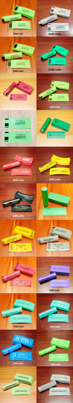 100pcs/lot 18650 lithium battery packaging skin PVC heat shrinkable sleeve battery packaging tube insulation shrink film