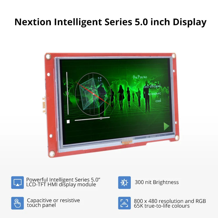 NX8048P050-011C/R Series Smart HMI Touch Display, Capacitive LCD-TFT ouchscreen Resistive 5.0 Inch NX8048P050-011R