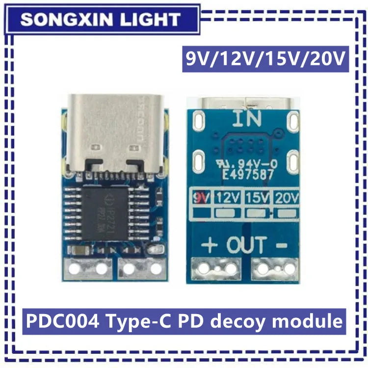 Type-C PD decoy module PD2.0 PD3.0 to DC DC trigger extension cable QC4 charger 9V 12V 15V 20V Fast Quick Charger PDC004
