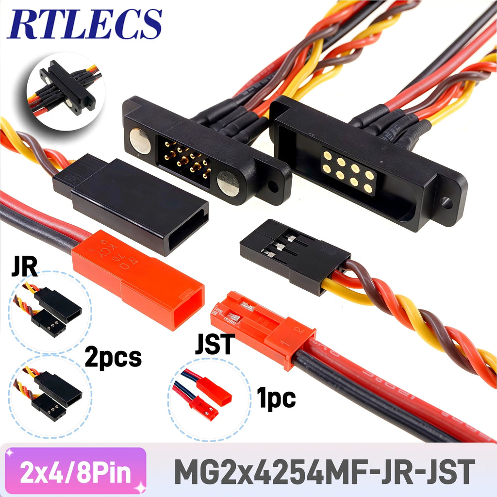1/5 Pairs Magnetic Snap-on JR Servo Extension Cable for RC Drone Glider Airplane Models 60 CoresDIY Upgrate