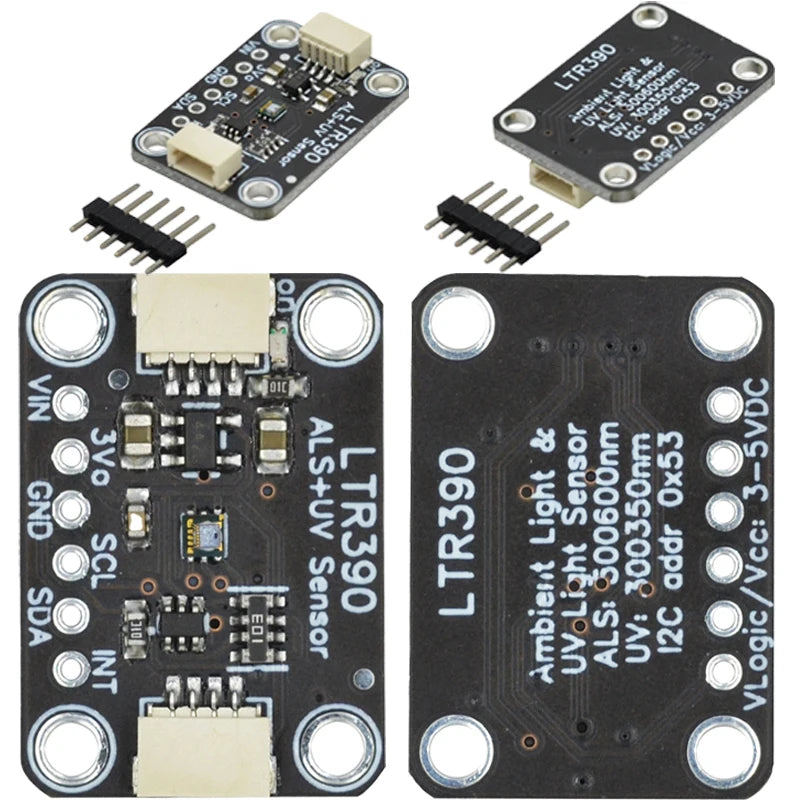 LTR390 280nm 430nm UV Gravity Light Sensor Support I2C UART 3.3 V 5V for Light Intensity Detection Weather Experience