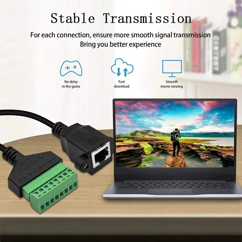 Rj45 to Screw Terminal Block 8P Connector Ethernet Rj45 Male Female to 8 Pin Screw Terminal Network Adapter Cable For CCTV DVR