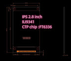 New IPS 2.8 Inch ILI9341 FT6336 SPI Display 320*240 Full View Super Capacitive Touch Yellow Board