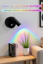 Motion Sensor LED Night Light Rechargeable Cordless Wall Lamp with Remote Control Touch Dimmable Magnetic Spotlight for Hallway