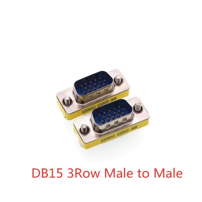 1PCS Mini Gender Changer Adapter DB9/DB15 VGA Male to Female/Male to Male/Female to Female RS232 Serial Plug Com Connector
