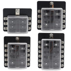 Blade Holder Fuse Box 12/10/8/6 Ways Modified Terminal Block Fuse with LED Warning Light 12V~24V Power Distribution Panel Boat
