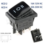 KCD1 KCD2 KCD4 KCD6 On Off 10A 16A 20A 125V 250V AC Heavy Duty DPST Sealed Waterproof Auto Boat Marine Toggle Rocker Switch with