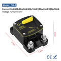 Circuit Breaker Reset Fuse 12v 24v 48v DC 20A-300A 250A Solar Fuse Car Boat Audio Manual Power Protect Fuse Resettable Insurance