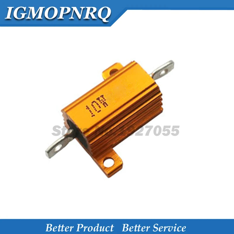 2pcs 10W Aluminum Power Metal Shell Case Wirewound Resistor 0.1R ~ 30K 0.5 1 2 3 5 6 8 10 20 100 150 200 300 500 1K 5K 10K ohm