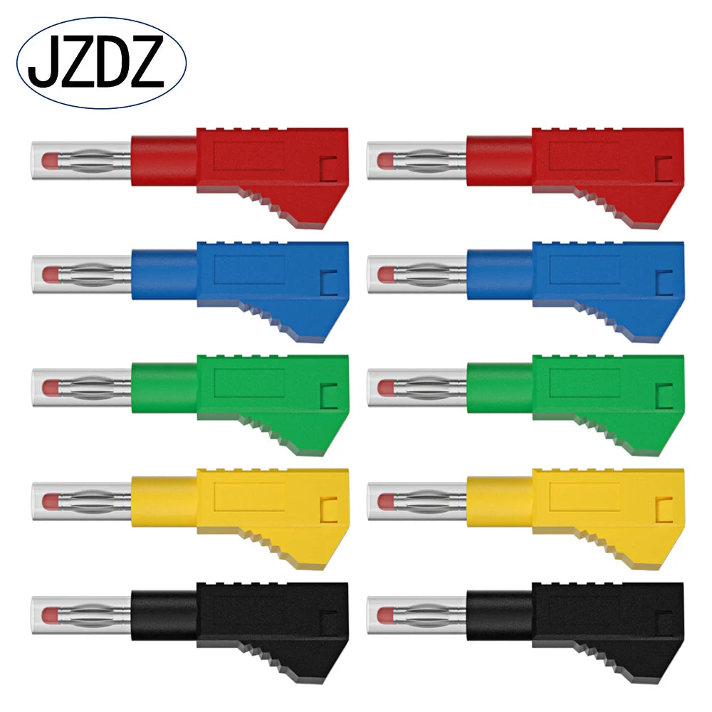 JZDZ 10PCS 4MM Banana Plug Safety Retractable Stackable Solder In Line DIY Assembly Test Leads Connectors J.10043