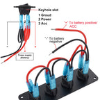 1-4 Gang Toggle Switch Panel 12V USB Car Boat Marine RV Truck Blue LED Styling Accessories Marine Rocker Switch Universal