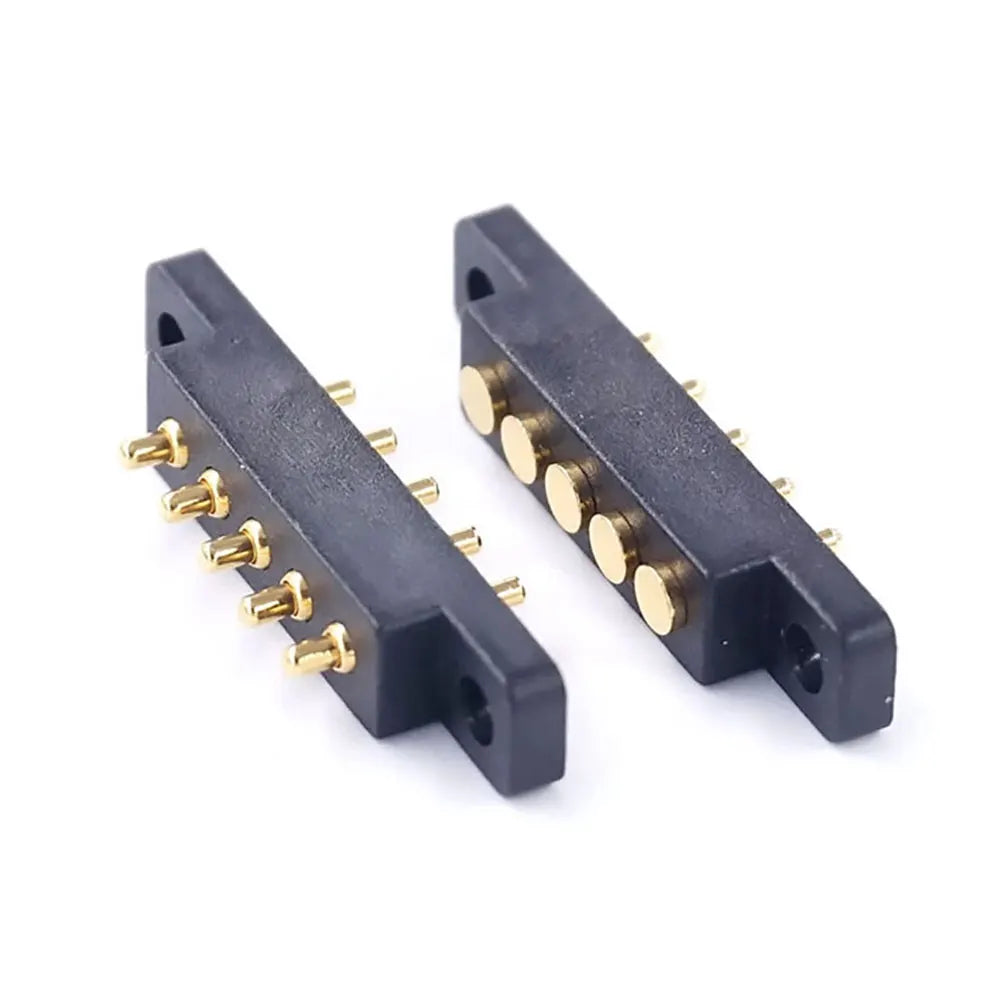 Spring Loaded Pogo Pin Connector 5 Pin 2.54MM PCB Solder Male Female Pogopin L-shape Straight Board Probe Power Connector