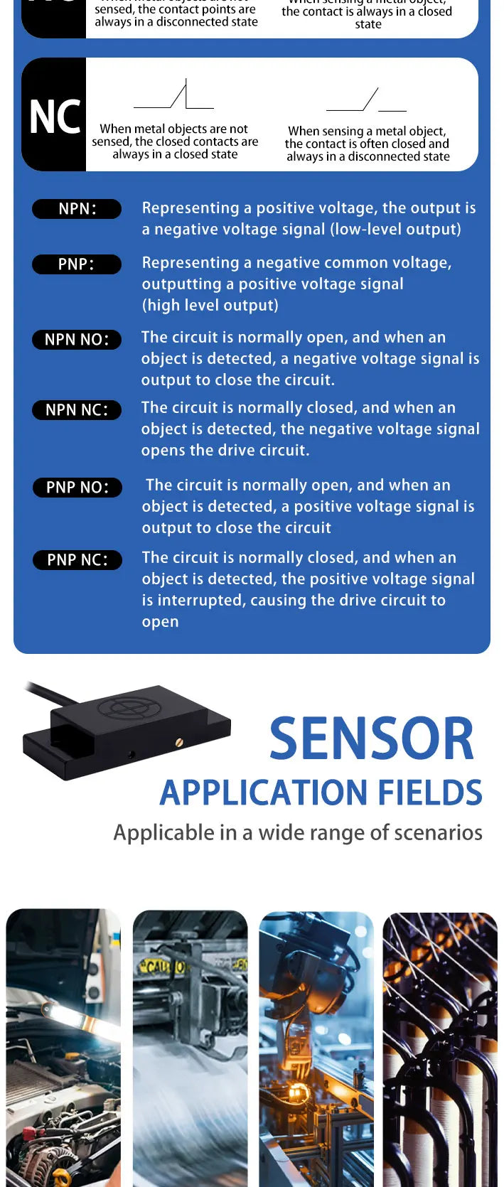 E2K-F Capacitive Proximity Switch Sensor 10mm Sensing Range NPN PNP 12-24V DC Square Capacitive Sensor