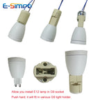 2pcs G9 to E14 E12 CFL LED Halogen 2Pin Base to EU US Standard Candelabra Chandelier Light Holder Socket Converter Adapter