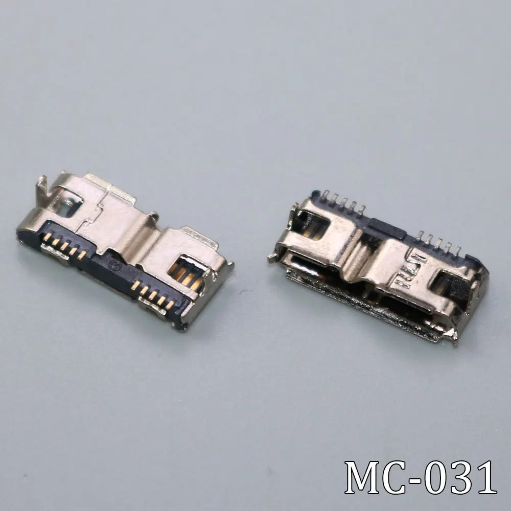 1-50PCS Micro USB 3.0 B Type DIP Female Socket DIP2 10pin USB Connector for Mobile Hard Disk Drives Data Interface