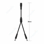 DC Power 1 Female to 2 Male 5.5mm x 2.1mm Barrel Plug Y Splitter Adapter Splitter Cord for Surveillance Camera LED Strip Light