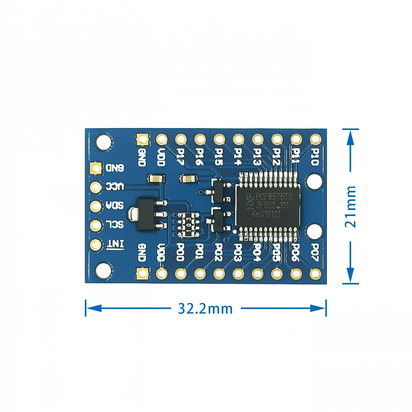 PCF8575 Module Expansion IO port Expander board DC 2.5-5.5V I2C communication control 16 IO ports For Arduino