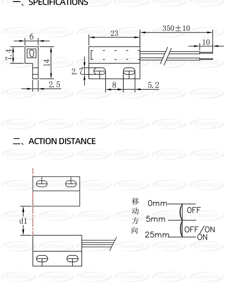 1PCS GPS-23 NO/NC switching Reed Magnetic Control Switch Replace PS-3150 Normally Open/Closed23*14MM Proximity Induction sensor