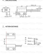 1PCS GPS-23 NO/NC switching Reed Magnetic Control Switch Replace PS-3150 Normally Open/Closed23*14MM Proximity Induction sensor