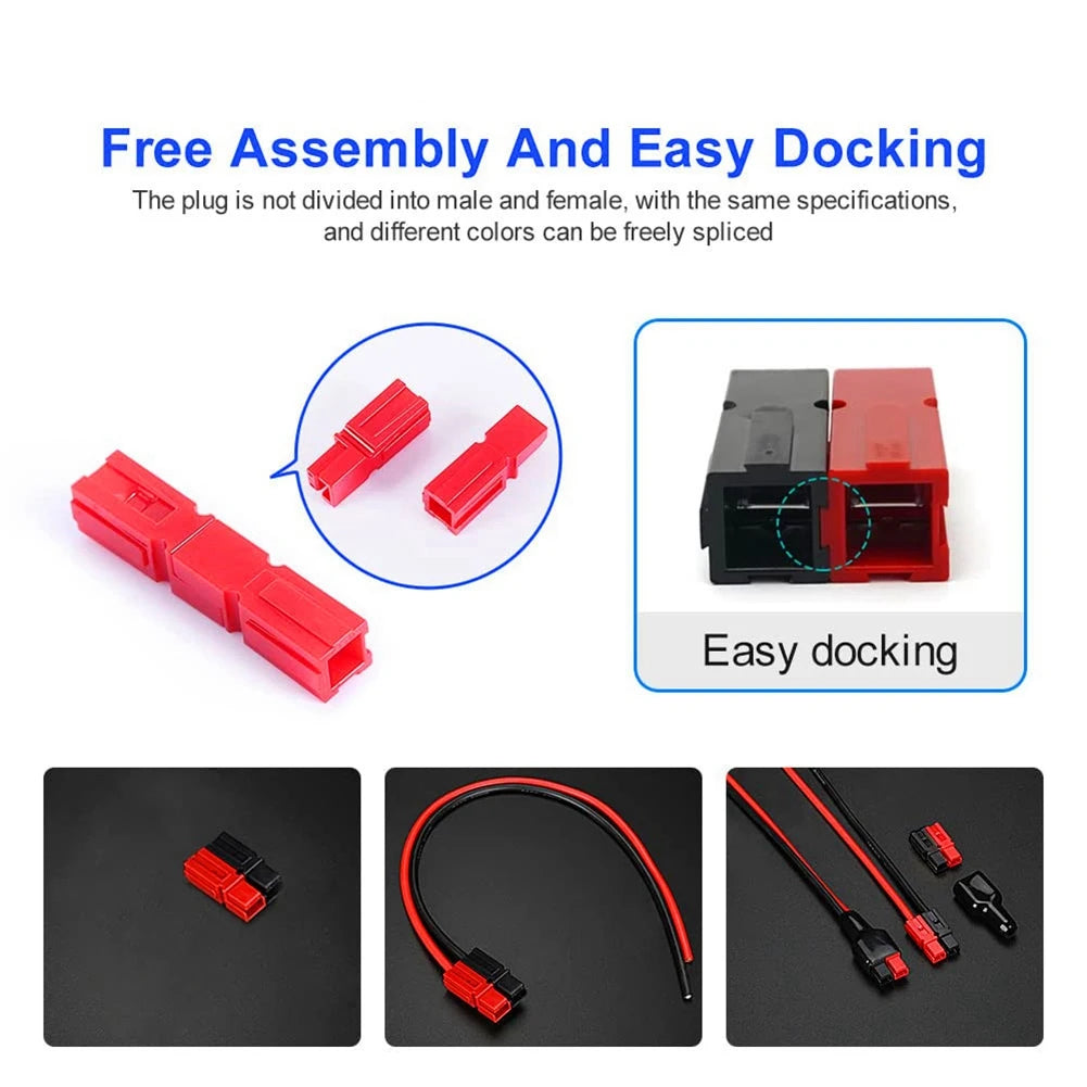 Sale-10 Pair 30A 600V Power Connectors Accessories with Insulation Cover for Anderson Powerpole Interlocking Plug