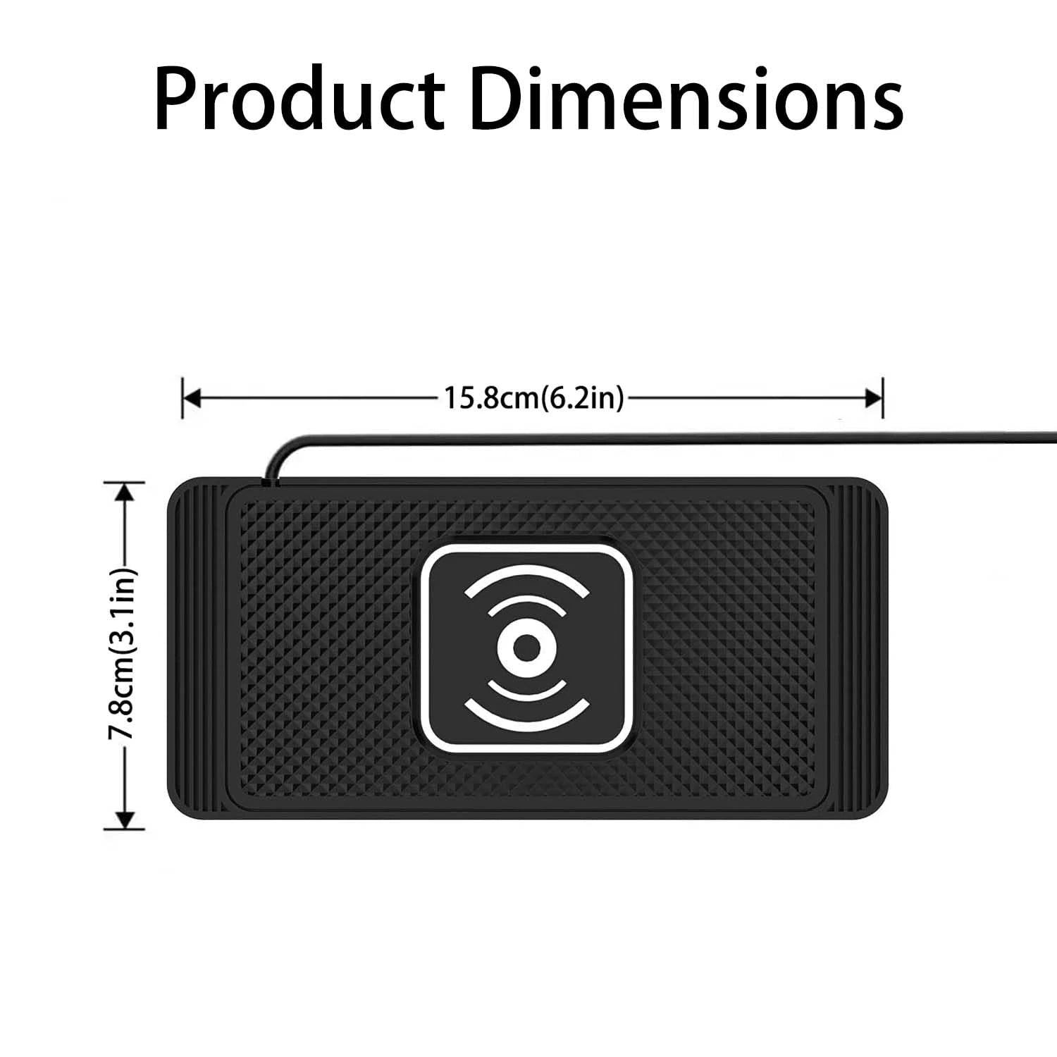 Car Wireless Charger Non-Slip Dashboard Phone Charger Mat with Type C Cable for Ford Maverick 2022-2025 Car Interior Accessories