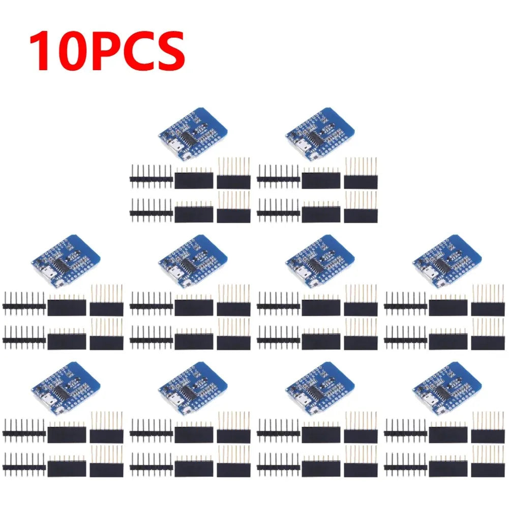 1-10pcs ESP8266 D1 Mini WIFI Development Board ESP-12F Wemos D1 Mini Nodemcu Lua Iot Board 3.3V Met Pins TYPE-C/Micro USB XZG
