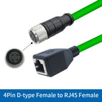 M12 to RJ45 Female Head Gigabit Ethernet Extension Cable 4Pin D-type 8Pin X-type Male A-code Waterproof Connector 1-30M IP67