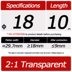 10 Meter/Lot Heat Shrink Tube 2:1 Clear Transparent Tubing Shrinkable Wrap 1mm - 60mm Cable Sleeve Wire