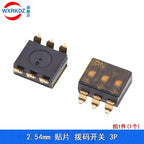 10pcs SMD SMT Slide Type Switch 1P 2P 3P 4P 5P 6P 8P 10P 2.54mm Position Way DIP Black Pitch Toggle Switch Black Snap Switch