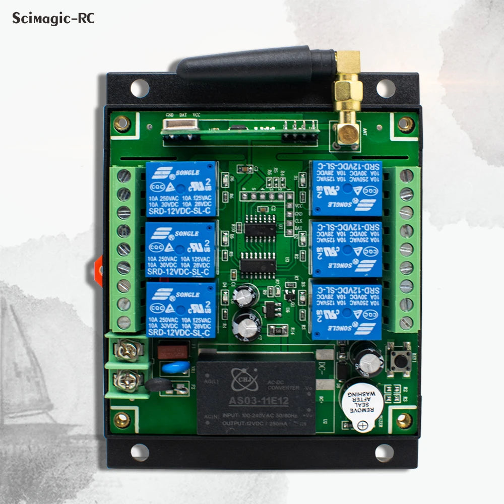 6/8CH Wireless Remote Control Switch AC 220V 100V-265V 10A Relay 6/8 Channels 433MHz Industrial Controller Receiver Transmitter