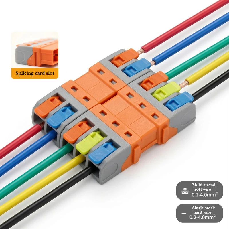 10PCS Electrical Quick Terminal Blocks Lever Universal Compact Cable LED Wire Connectors 1/2/3/4/8/10 Pins Plugable Spliceable
