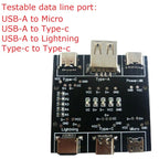 3PCS UD11A03 USB Cable Tester DC5V Type C Input Compatible DT3 Test 4 Kinds Data Line USB A Lightning Type C
