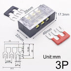 Junction Box Electrical Screw Terminal Block and Insulated Barrier Strip Wire Connectors Connecter Electronic Cable Contacts