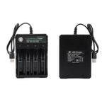 18650 Charger 4 Slots 4.2V Li-ion Battery USB Rechargeable Charging 18650 18500 14500 16650 26650 Lithium Battery Smart Charger