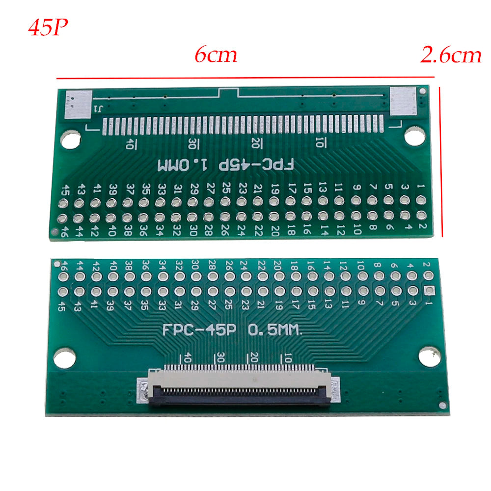 FPC FFC Flexible Cable Adapter Board 0.5mm Pitch Connector SMT to 2.54mm 16P/18P/20P/22P/24P/26P/30P/36P/40P/45P/50P/56P/60P/80P
