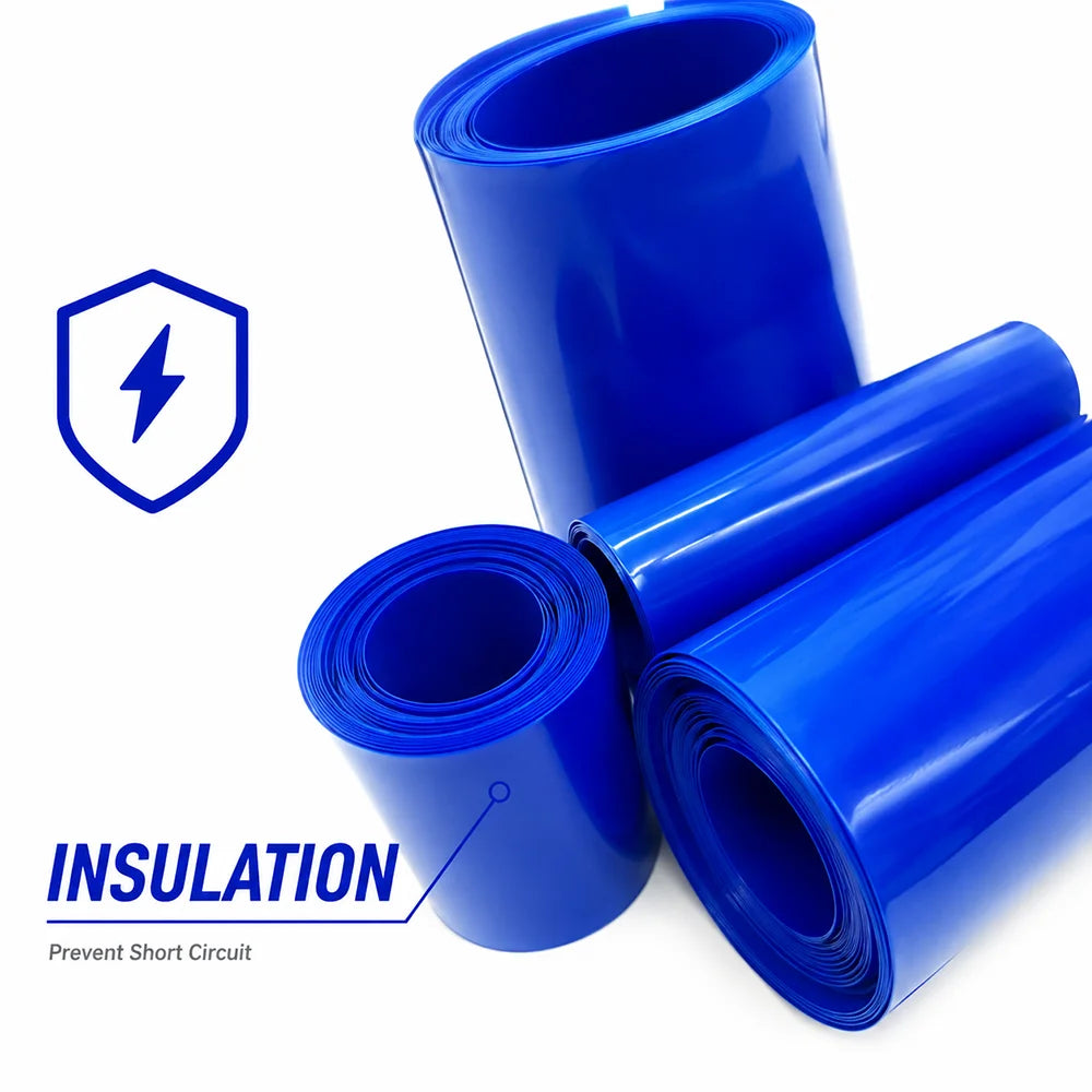 Blue PVC Heat Shrink Tube Wide 30-100mm Insulation/Waterproof/Mechanical Equipment Low Voltage Cable Protective Sleeve