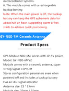 DC 3.3V-5V  GY-NEO-6M/7M/M8N GPS Positioning Module Wide Voltage 9600 Baud Rate Low Power High Tracking Sensitivity For Arduino