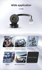 LR22 RJ45 Signal Connector 8P8C Ethernet IP65 Waterproof Retardant Terminal Network LAN CableAdapter Socket with Cap Cover