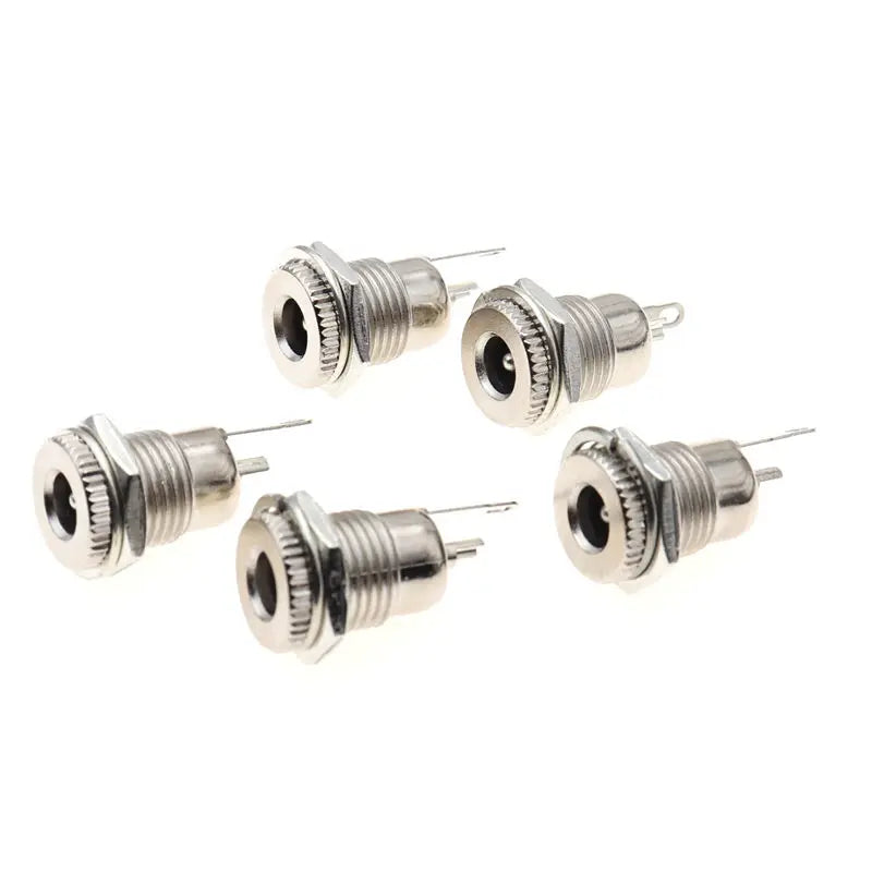 2pcs/5pcs DC099 5.5 mm x 2.1mm DC Power Jack Socket Female Panel Mount Connector Metal DC-099 Open Hole 11MM 5.5*2.1 5.5*2.5