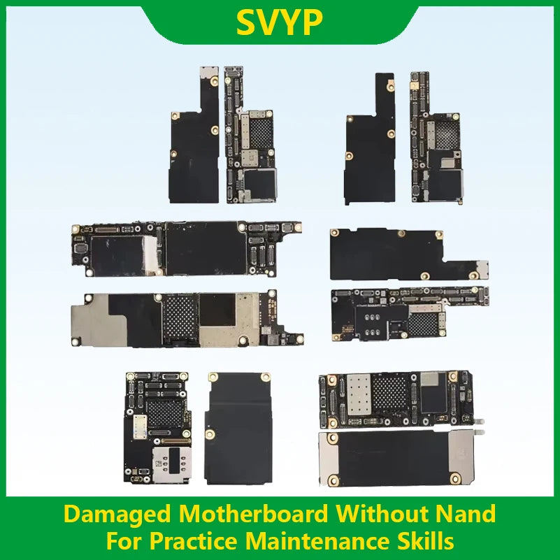 Damaged Motherboard For iPhone X XR XS 11 12 13 14 15 16 Pro Max Logic Board Without Nand For Practice Maintenance Skills