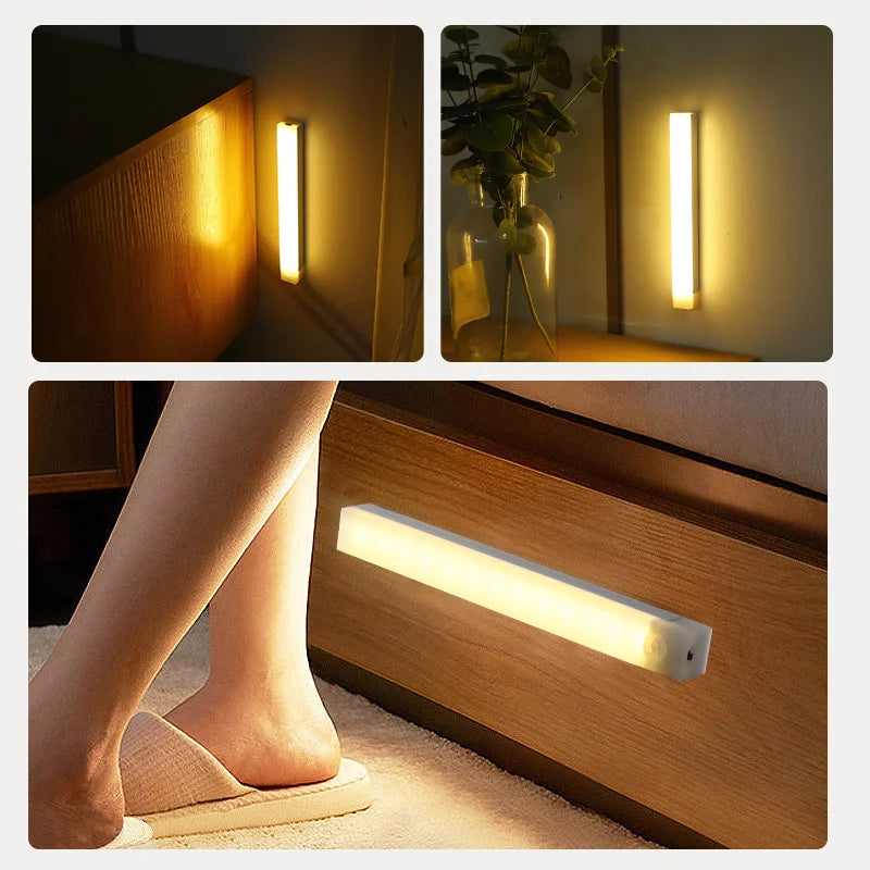 Wall Lamp Rechargeable Magnetic Lights Smart Motion Sensor LED Night Light For Bathroom Indoor Lamp Cabinet Floodlight