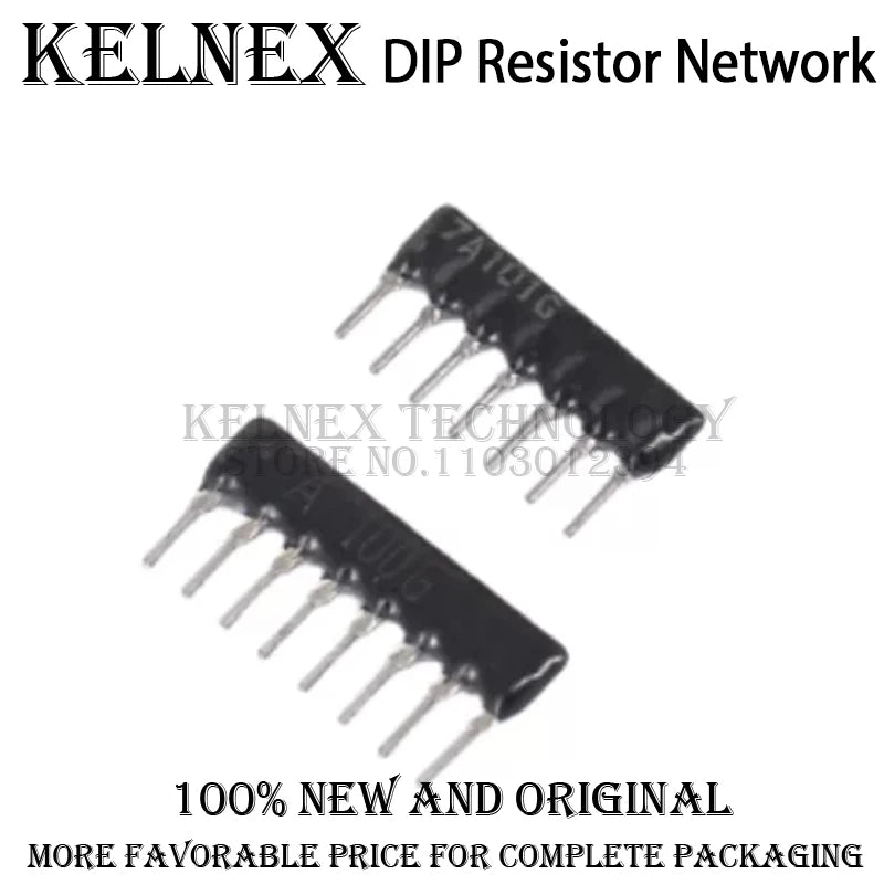 200PCS 4PIN-10PIN Exclusion Network Resistor array DIP 220R 330R 470R 510R 680R OHM 1K 1.5K 2K 2.2K 3K 3.3K 10K 100K 9A681J 510K